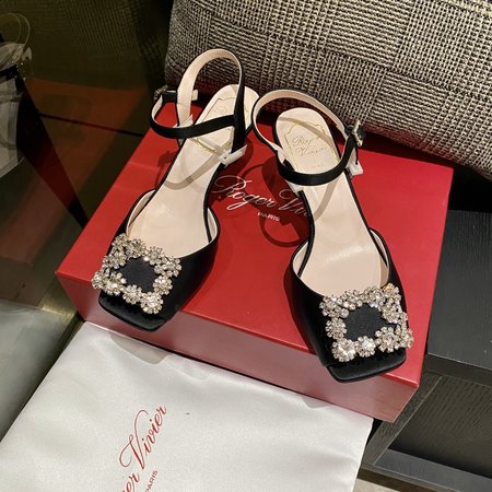 Roger Viver Diamond buckle sandals in silk fabric 310