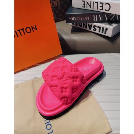Louis Vuitton Monogram Slide Nylon Embossed Logo