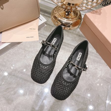 Miu Miu cutout pearl flats