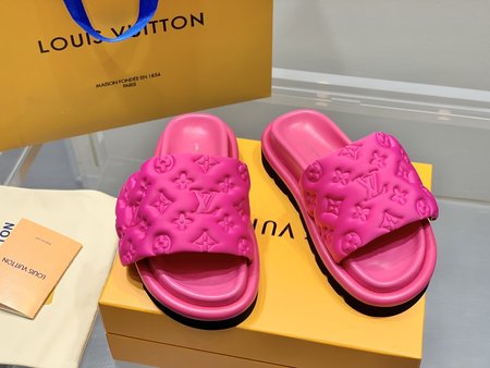 Louis Vuitton Embossed Velcro Sandal Slides