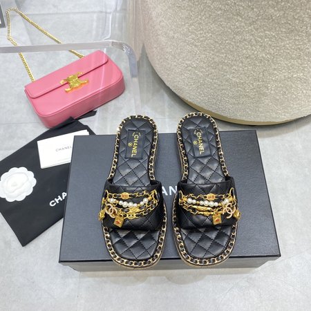 Chanel chain slippers