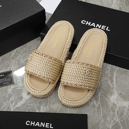 Chanel chain rope slippers