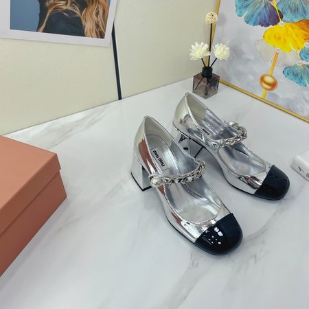 Miu Miu Two-Tone Panel Stretch Elephant Shoes