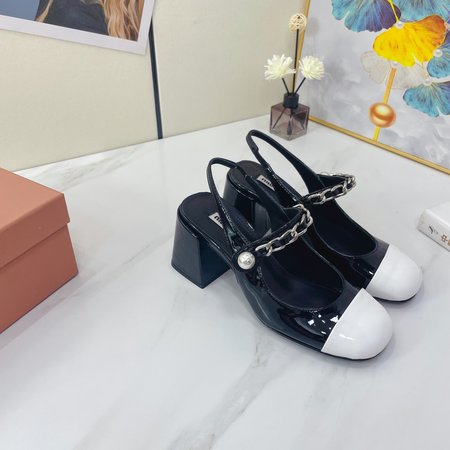 Miu Miu Two-Tone Panel Stretch Elephant Shoes