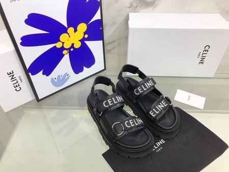Celine BULKY Calfskin Outdoor Platform Sandals