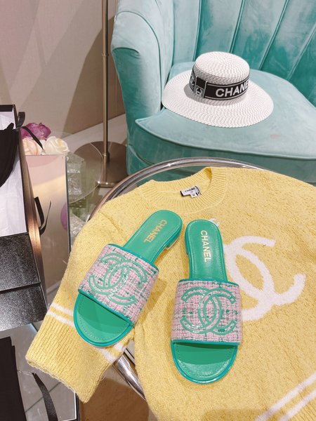 Chanel Embossed slippers