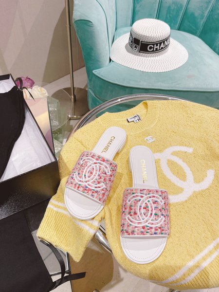 Chanel Embossed slippers