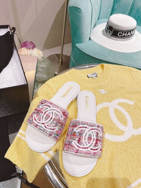 Chanel Embossed slippers