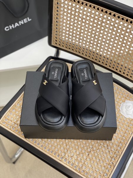 Chanel cross slippers