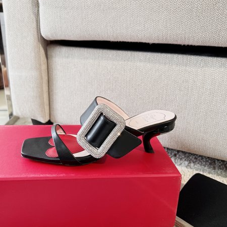 Roger Viver Viv Choc star diamond sandals and slippers