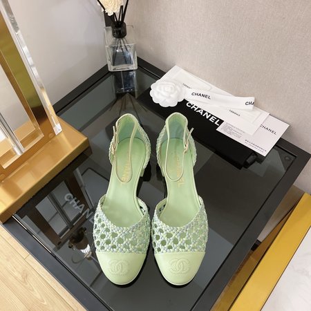 Chanel Hollow Woven Mary Jane Sandals