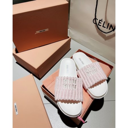 Miu Miu towel slippers