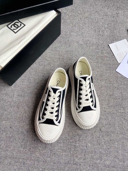 Chanel Platform Half Slipper Canvas