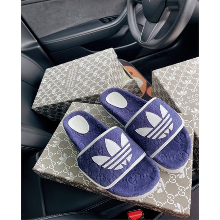 Gucci x Adidas collaboration retro slippers