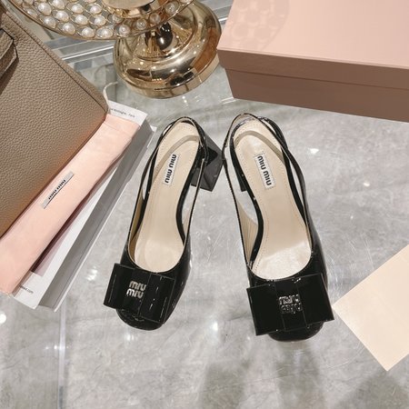 Miu Miu square toe patent leather sandals