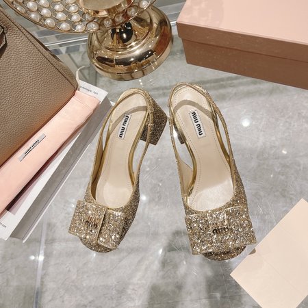 Miu Miu square toe patent leather sandals