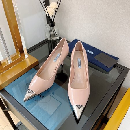 Prada triangle buckle stiletto shoes