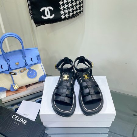 Celine Vintage Arc de Triomphe Roman Sandals