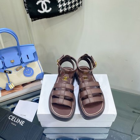 Celine Vintage Arc de Triomphe Roman Sandals