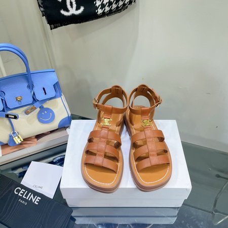 Celine Vintage Arc de Triomphe Roman Sandals