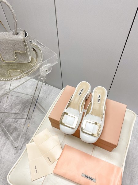 Miu Miu metal buckle mule slides