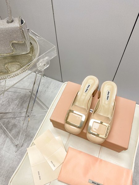 Miu Miu metal buckle mule slides