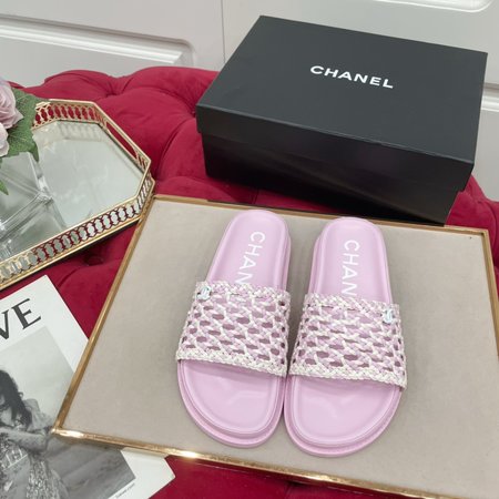 Chanel hand woven slippers