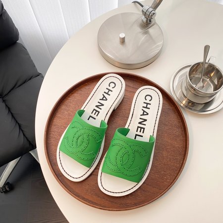 Chanel leather slippers