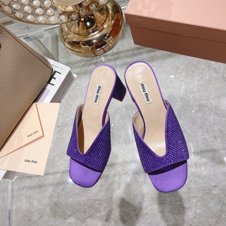 Miu Miu square toe slippers