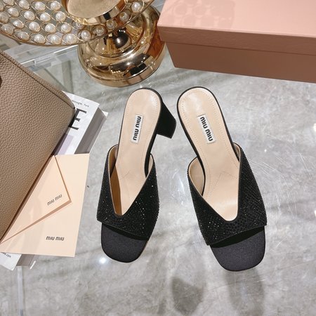 Miu Miu square toe slippers