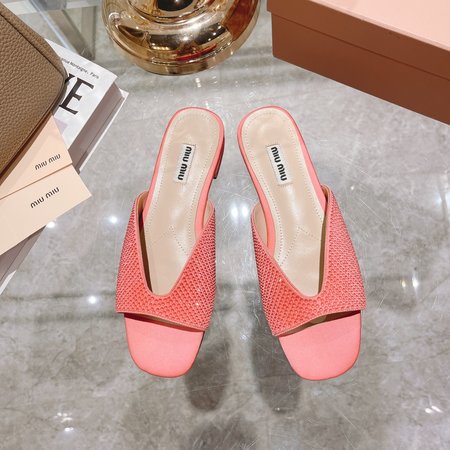Miu Miu square toe slippers