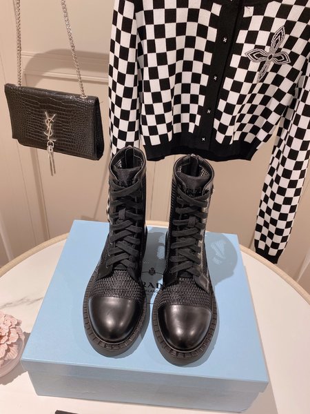 Prada Hollow boots series cowhide