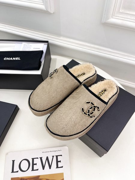 Chanel Wool Half Slippers
