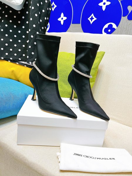 Jimmy Choo diamond chain stretch ankle boots