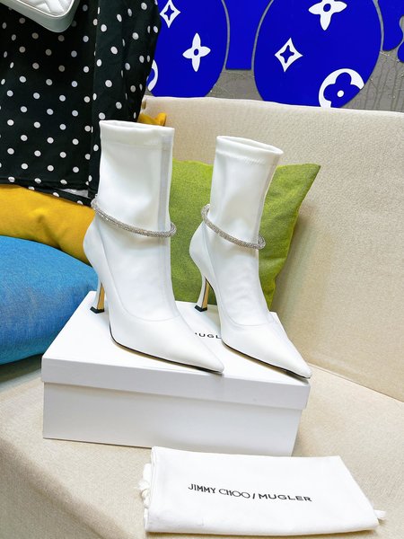 Jimmy Choo diamond chain stretch ankle boots