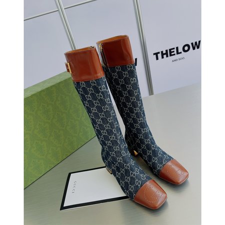 Gucci Mid block heel ankle boots.