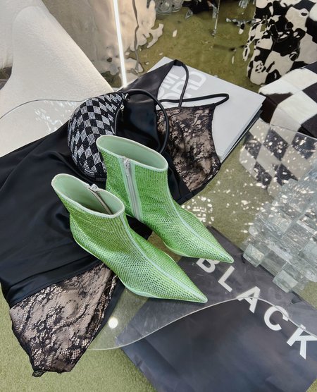 Prada Kitten Heels colorful drill boots