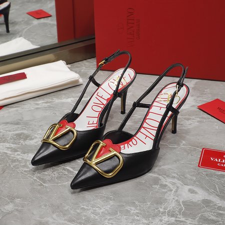 Valentino Big V Buckle High Heel Sandals