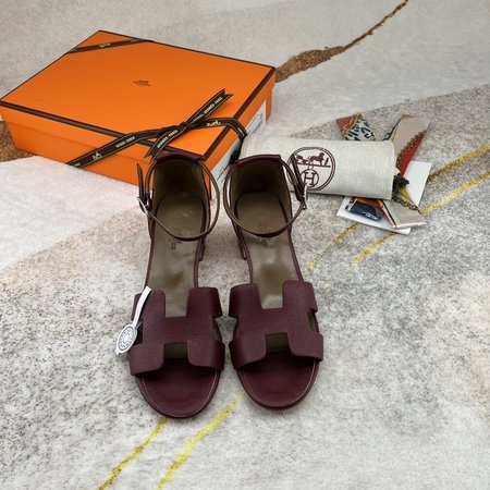 Hermes Epsom leather Santorini sandals