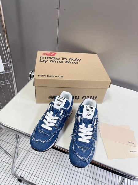 Miu Miu Rough fabric patchwork rhinestone sneakers