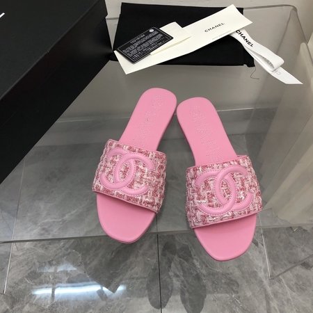 Chanel lambskin slippers
