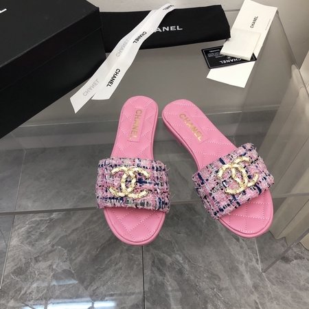 Chanel CC chain buckle slippers