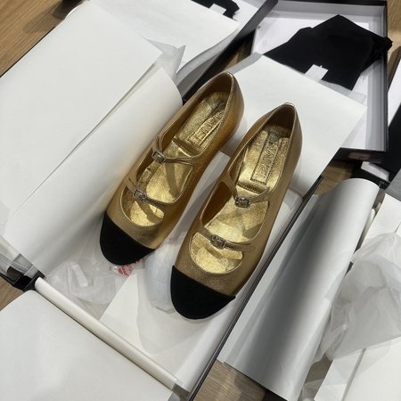 Chanel Double Strap Mary Jane Ballet Shoes for Women