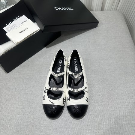 Chanel Double Strap Mary Jane Ballet Shoes for Women