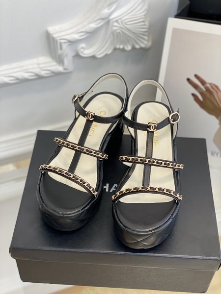 Chanel platform slippers