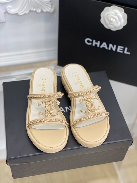 Chanel platform slippers