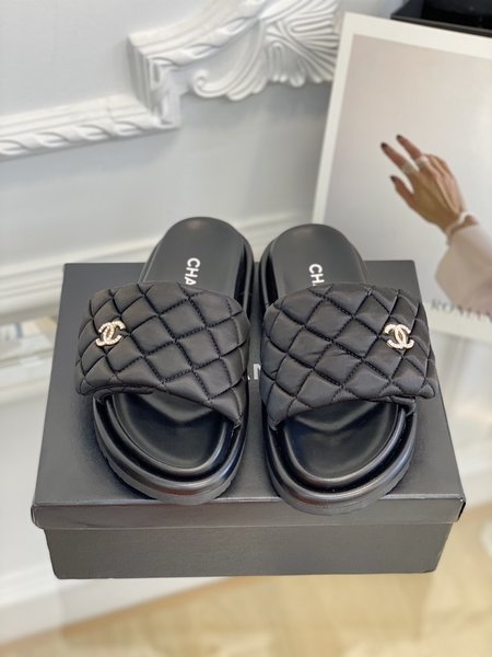 Chanel platform slippers