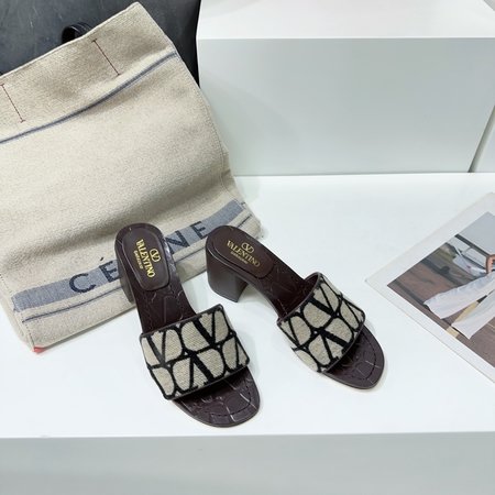 Valentino v buckle high heel sandals