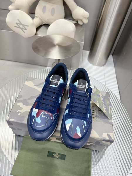 Valentino Camouflage fabric nappa leather sneakers