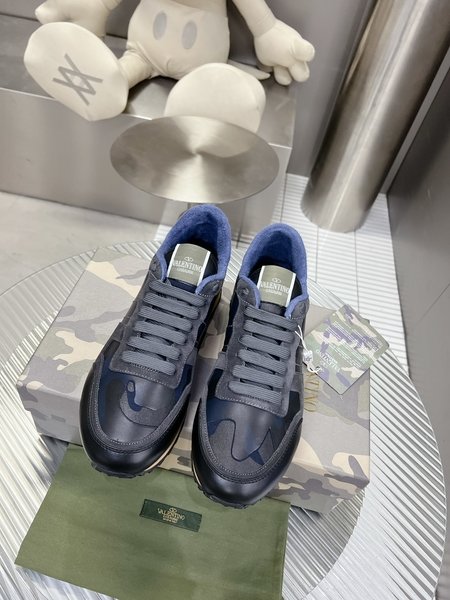 Valentino Camouflage fabric nappa leather sneakers